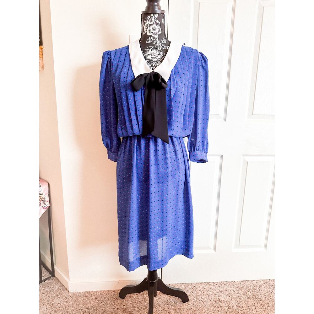 EUC Vintage 80s Alexis Fashion Inc Secretary Dress Women's Size 7/8